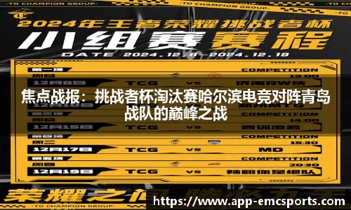 焦点战报：挑战者杯淘汰赛哈尔滨电竞对阵青岛战队的巅峰之战